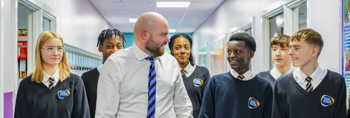 Temple Learning Academy - Teacher with Pupils Walking - 2023