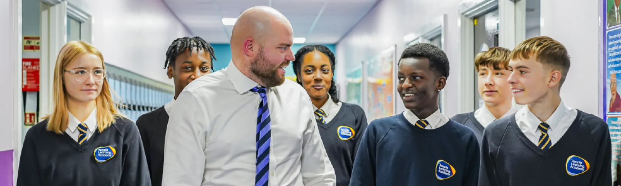 Temple Learning Academy - Teacher with Pupils Walking - 2023